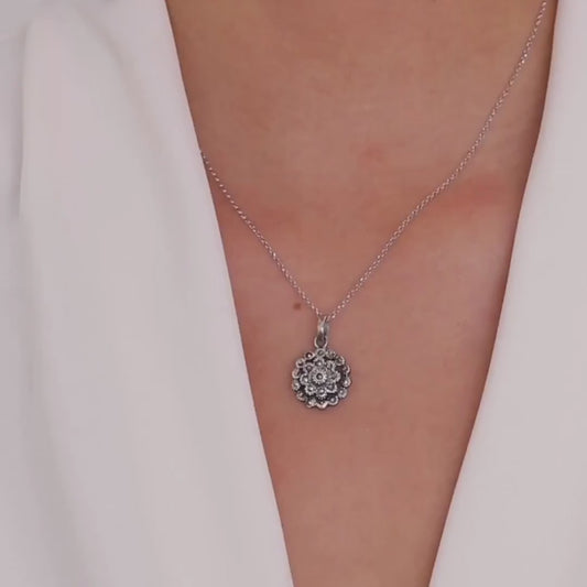 Necklace Pinecone with Marcasites in Silver