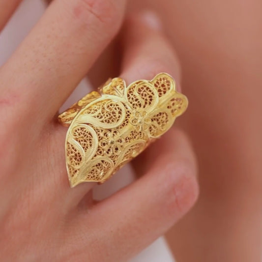 Ring Heart of Viana XL in Gold Plated Silver