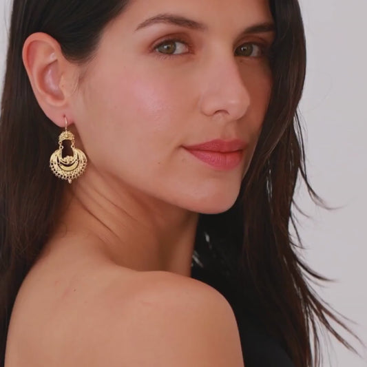 Earrings Arrecadas in Gold Plated Silver