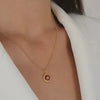 Necklace Red and Green Caramujo in Gold Plated Silver