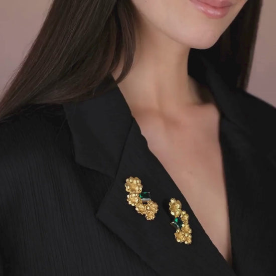 Brooches Amália Flowers in Gold Plated Silver