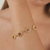 Bracelet Queen Red in Gold Plated Silver