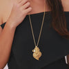 Necklace Heart Snake Zirconia in Gold Plated Silver