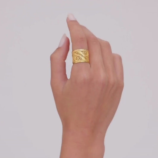 Ring Filigree in Gold Plated Silver