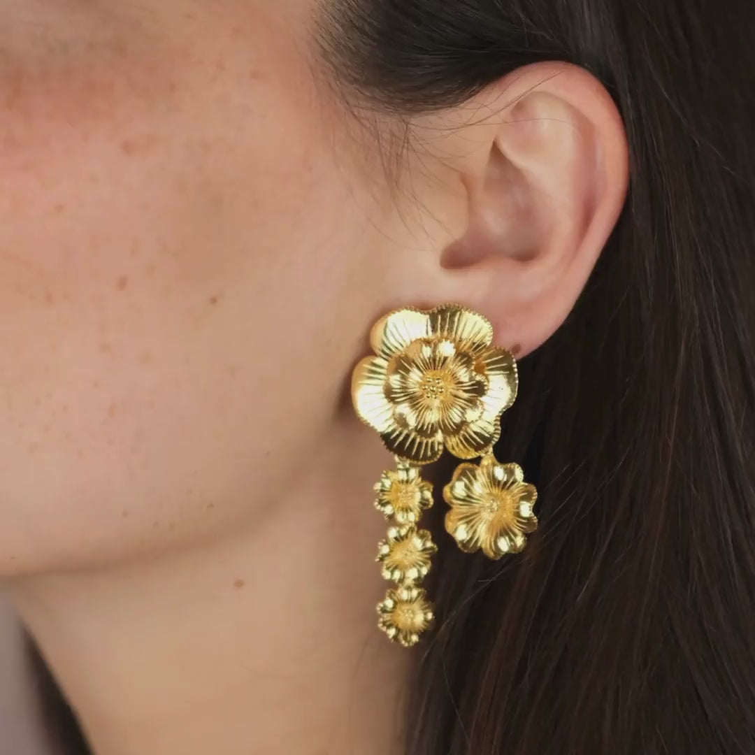 Earrings Amália Bouquet in Gold Plated Silver