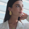 Earrings Oval Articulated XL in Gold Plated Silver