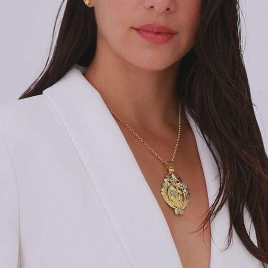 Necklace Grasshopper in Gold Plated Silver