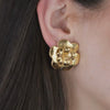 Earrings There Goes the Flower of Amália in Gold Plated Silver