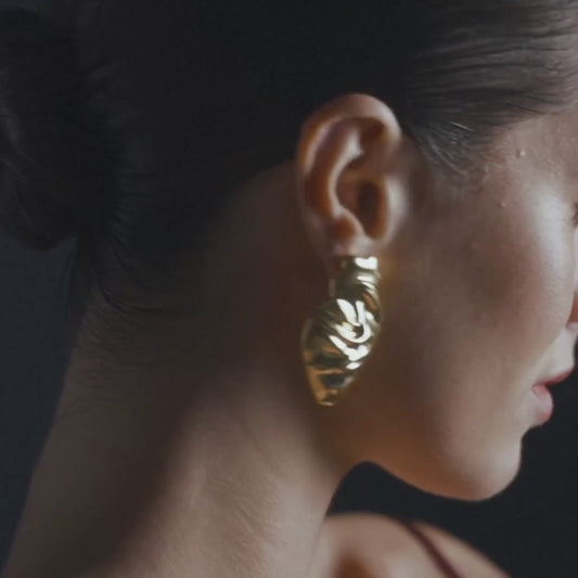 Earrings Melting Heart in Gold Plated Silver