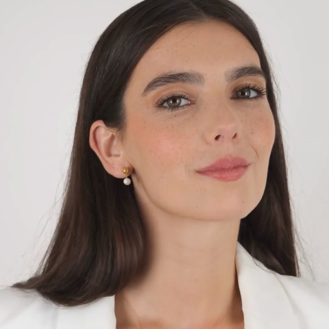 Earrings Viana's Conta in 19,2Kt Gold with Pearls