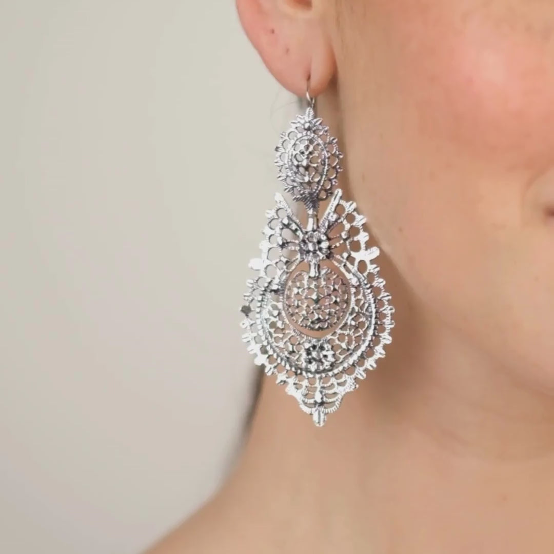 Queen Earrings XL in Silver