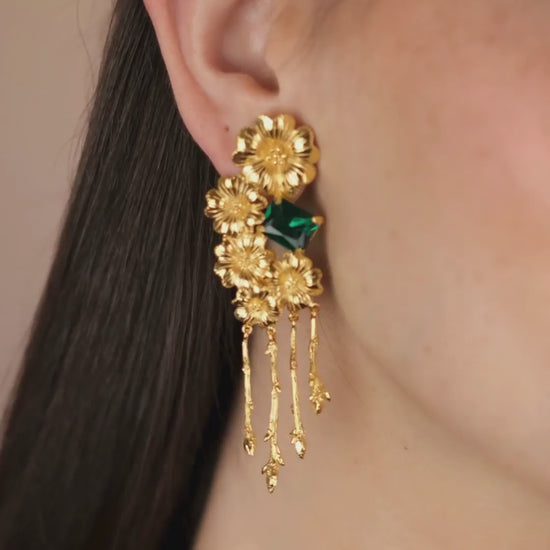 Earrings Amália Flower in Gold Plated Silver